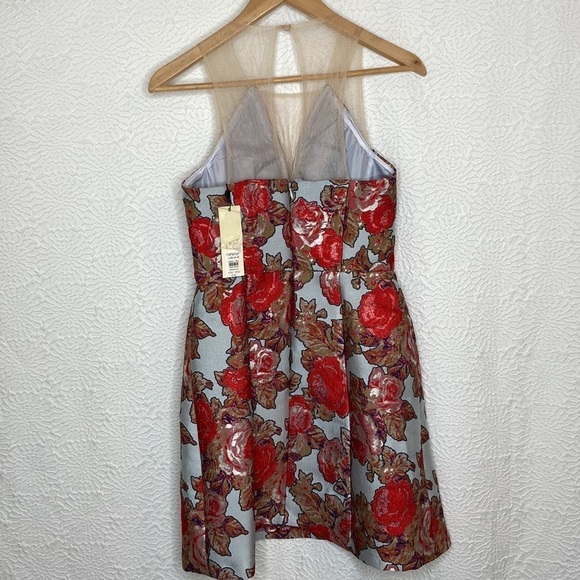 Topshop Women’s Metallic Floral Print Sleeveless Mini Dress Size 4 NWT - Picture 13 of 14